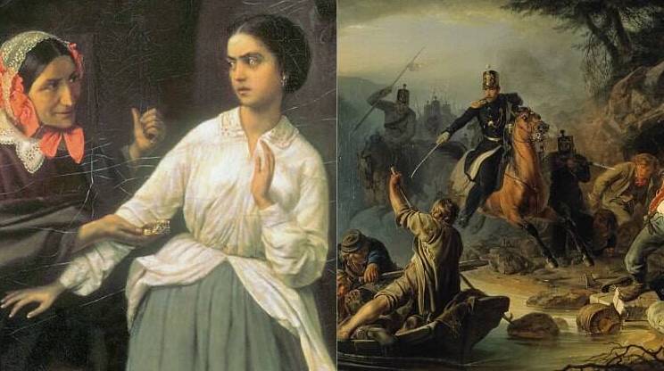 Московский купец Павел Третьяков приобрел «Искушение» Н.Шильдера и «Стычку с финляндскими контрабандистами» В.Худякова