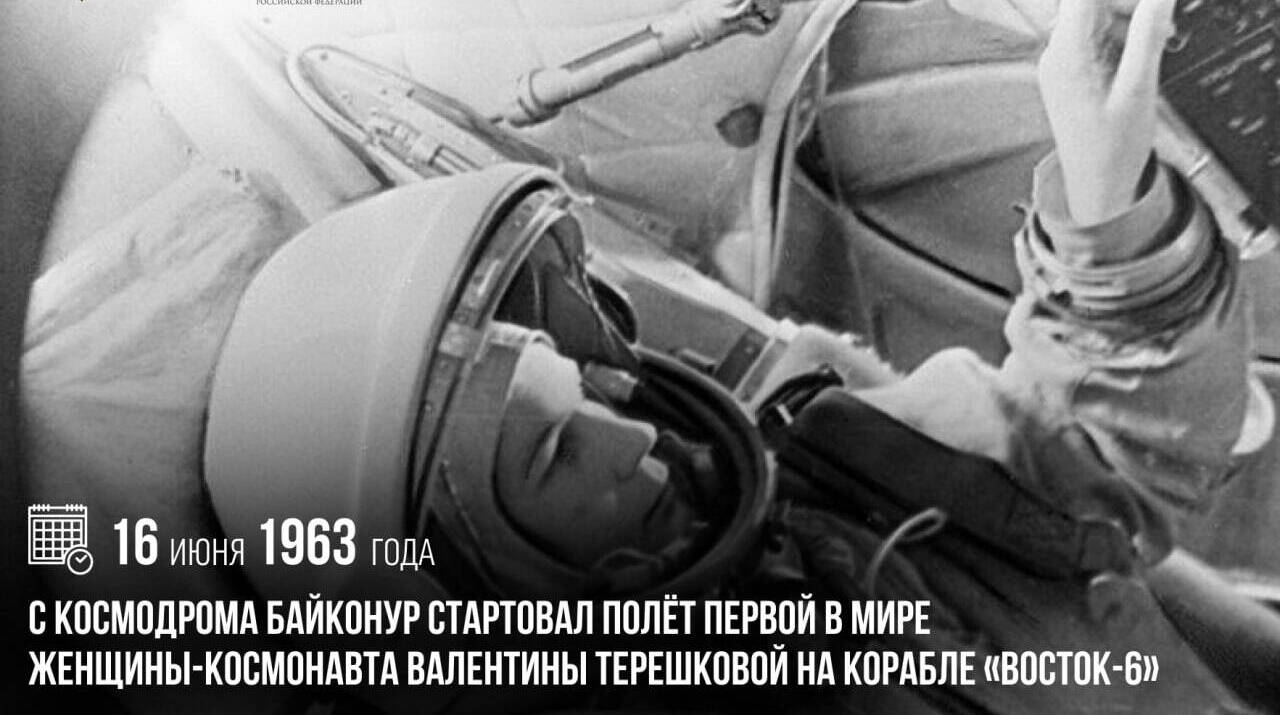 С космодрома Байконур стартовал полет первой в мире женщины-космонавта Валентины Терешковой на корабле «Восток-6»