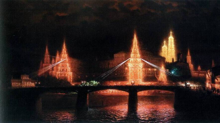 В Москве зажглись 22 первых электрических дуговых фонаря – «свечи Яблочкова»