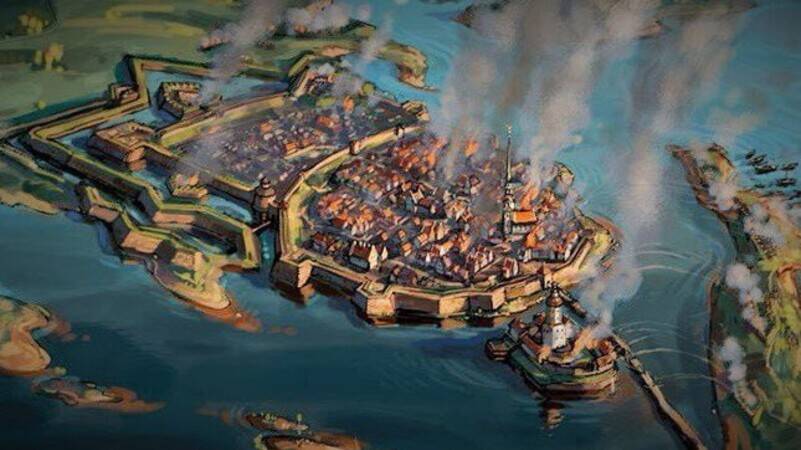 В ходе Северной войны русские войска во главе с Петром I победоносно вступили в Выборг