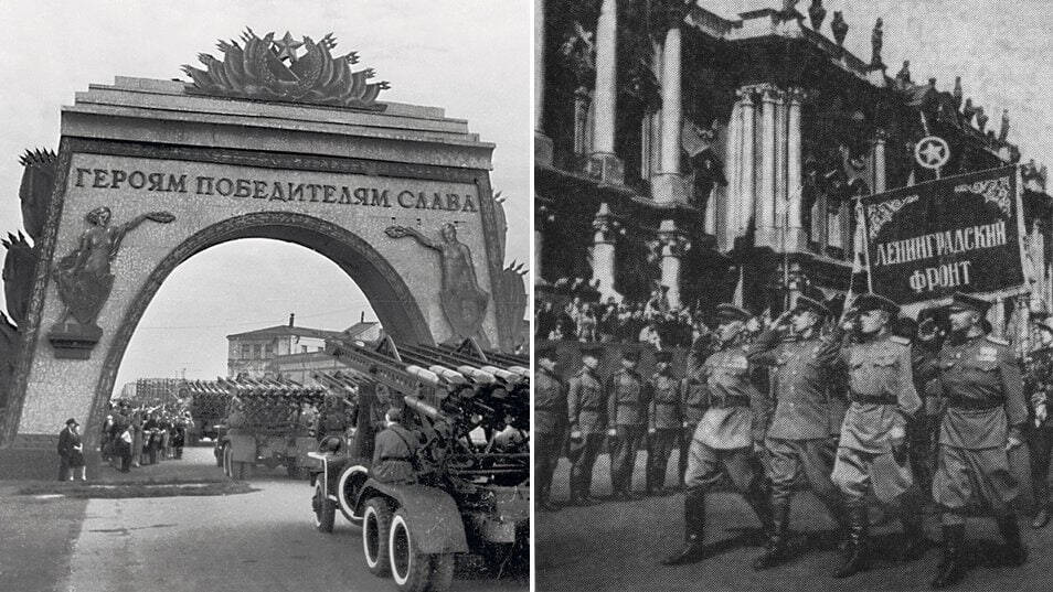 С трех сторон в Ленинград торжественным маршем вошли гвардейские части