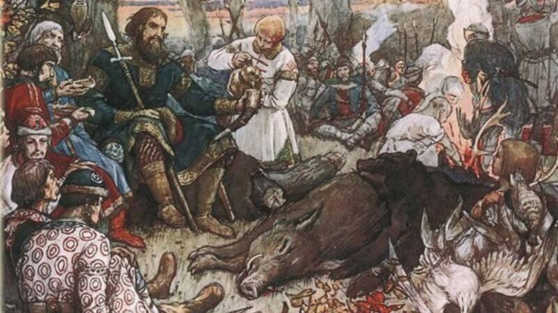 Собравшись у Киева, русские князья Святополк, Мономах и Святославичи заключили между собой союз