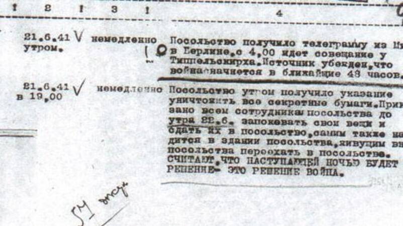 Последнее донесение советской разведки из германского посольства