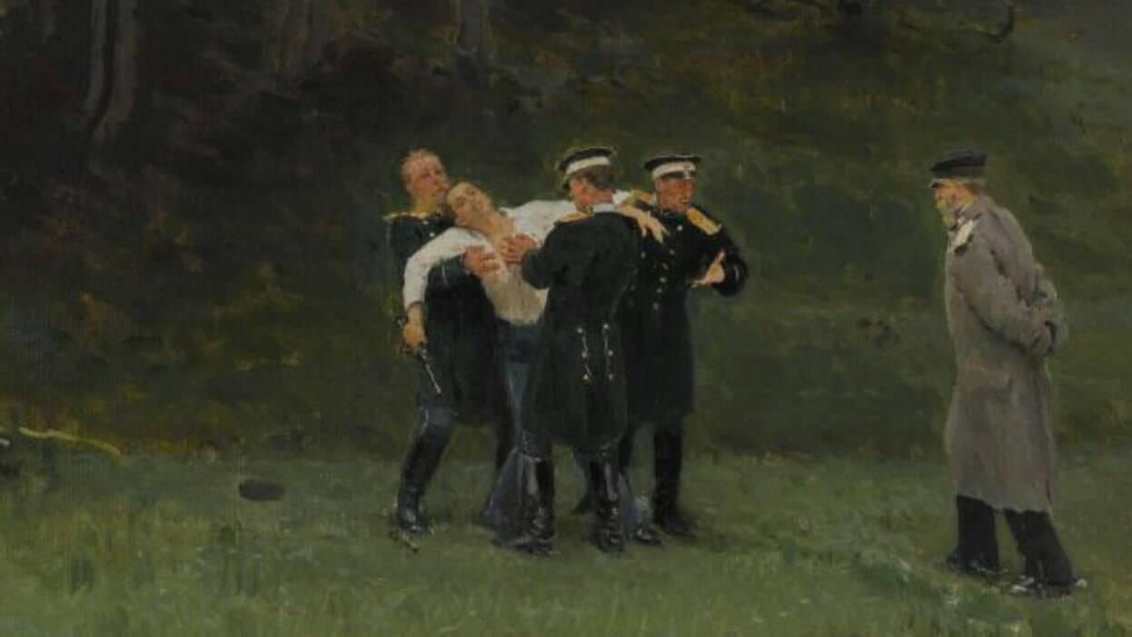 На дуэли погиб Лермонтов