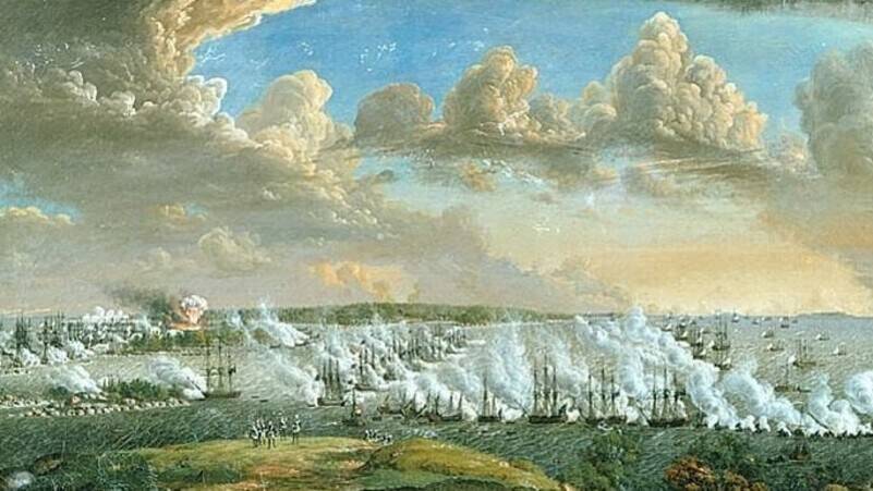 Русская галерная флотилия в ходе 28-часового боя нанесла поражение шведскому флоту