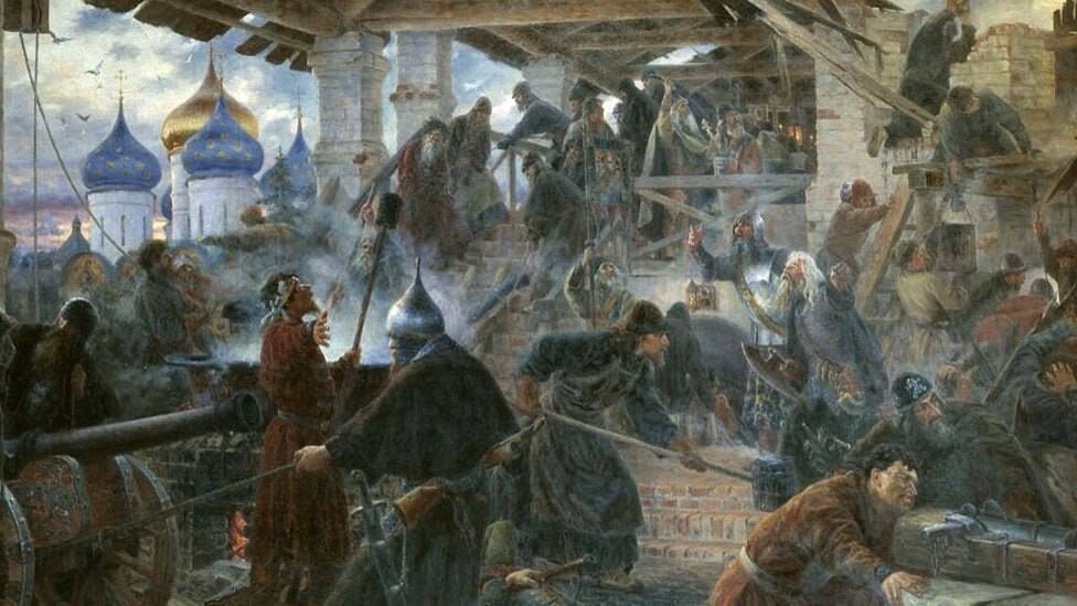 Защитники осаженного Троице-Сергиева монастыря «сделали смелую вылазку с конными и пехотными дружинами»