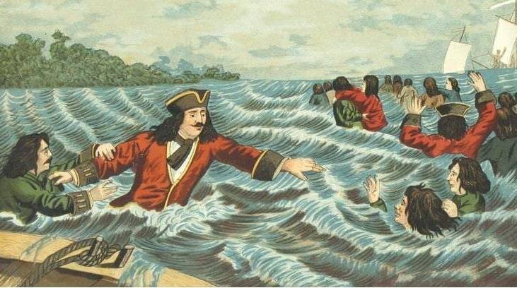 Император Петр I бросился в холодную Неву спасать тонущих солдат