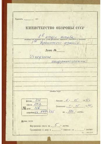 Шифр-телеграмма с текстом доклада от 7 мая 1945 года начальника Политуправления 1 Украинского фронта гвардии генерал-майора Яшечкина начальнику ГлавПУРККА генерал-полковнику Щербакову