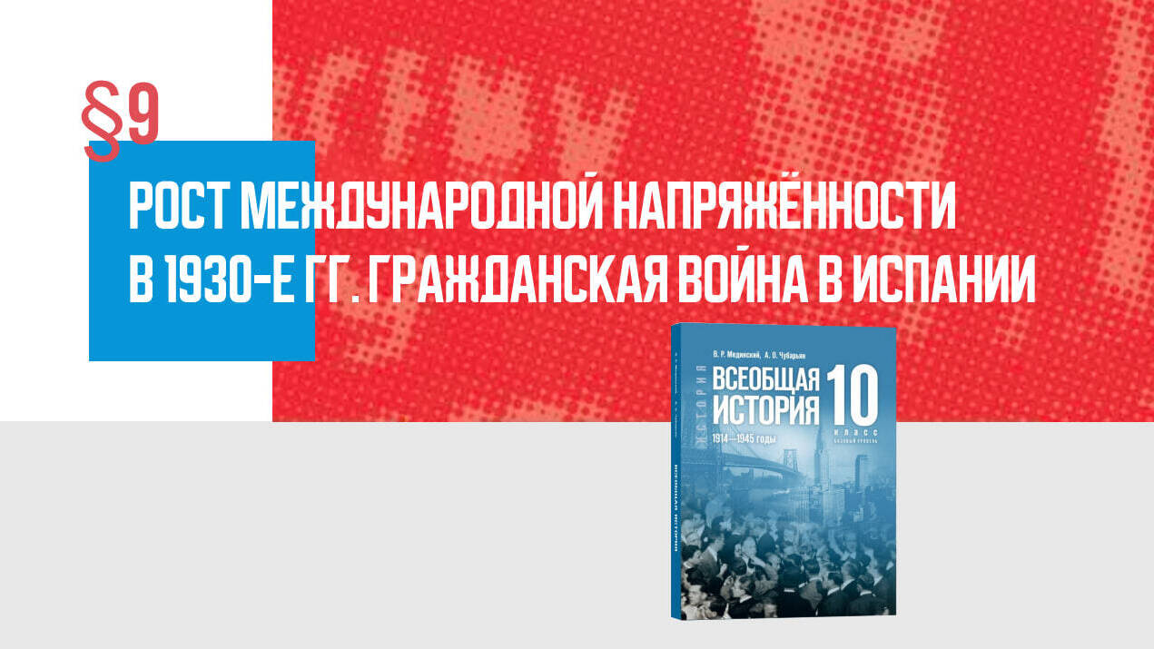 Рост международной напряжённости в 1930-е гг. Гражданская война в Испании