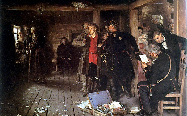 И.Е. Репин. Арест пропагандиста. 1889.