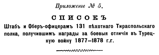 История 131-го пехотного Тираспольского полка