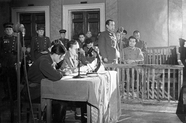 Подсудимый генерал Ямада произносит последнее слово.