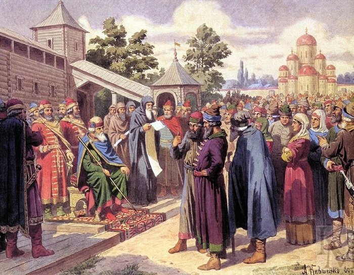 А.Д. Кившенко. Чтение народу Русской Правды в присутствии великого князя Ярослава.