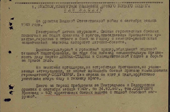 Образцовый штурмовик А. Н. Сидорович