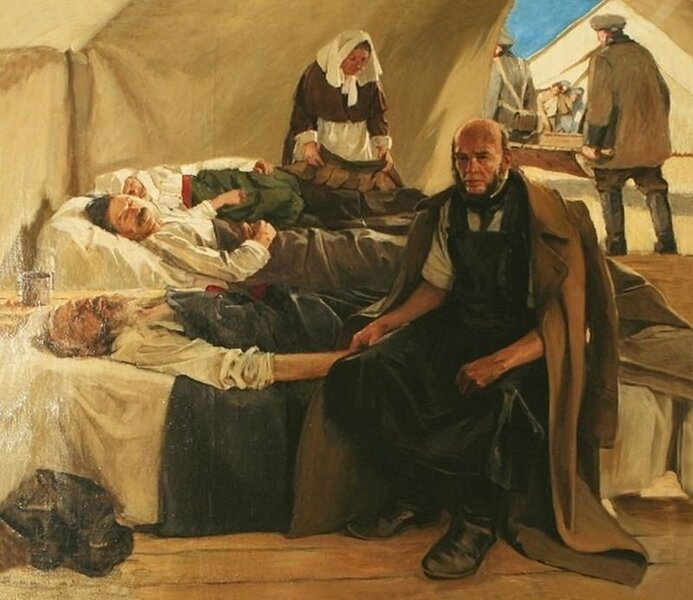 Н.И. Пирогов с ранеными